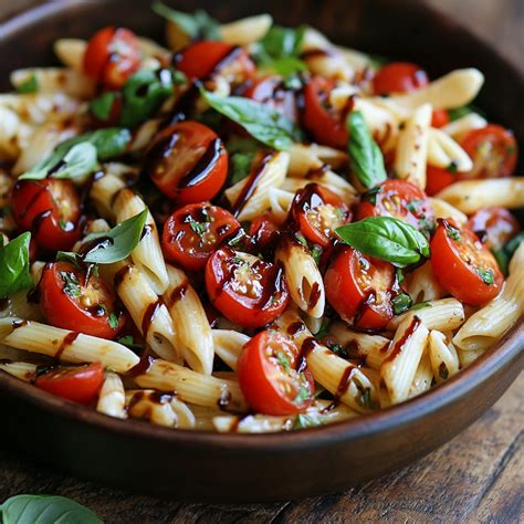 Caprese Pasta Salad (with Balsamic Glaze) | the art of cooking