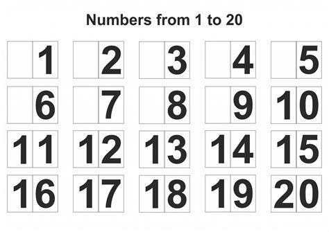 Fun and Free 1-20 Number Charts | 101 Activity
