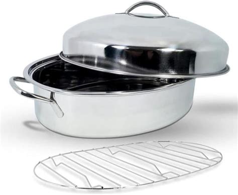 Amazon.com: HGRVUTCFI High Dome Chicken Roaster Stainless Steel Oval ...