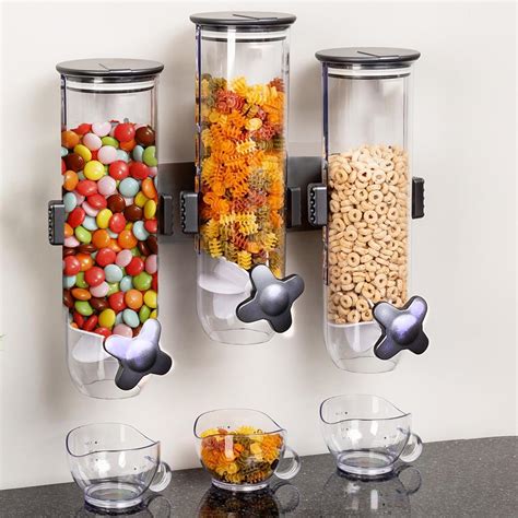 Amazon.com: bangminda Triple Candy Dispenser, Wall Mounted Grain ...
