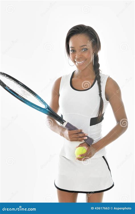 Stunning Young African American Tennis Player Stock Image - Image of ...