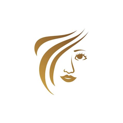 Girl hair lady logo vector icon illustration | Premium Vector
