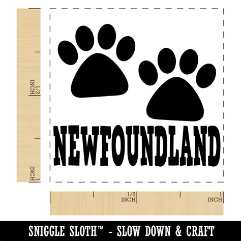 Newfoundland Dog Paw Prints Fun Text Self-Inking Rubber Stamp Ink ...