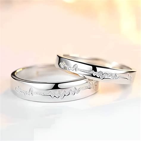 Silver Heart beat Couple Rings – GIFTED BEAUTY®️