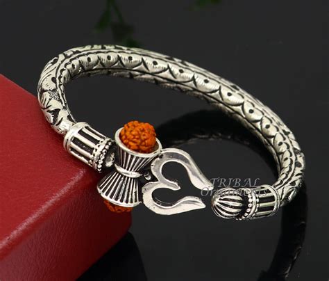 925 Sterling silver handmade chitai work Lord Shiva trident trishul ka
