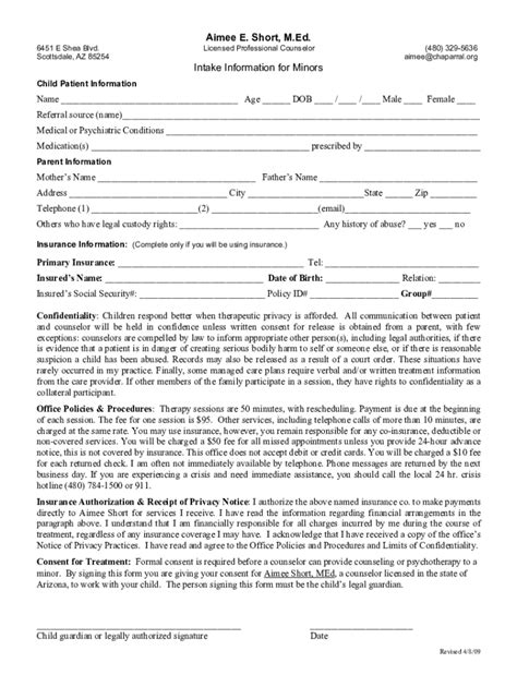 Fillable Online Child Intake Form.RTF Fax Email Print - pdfFiller