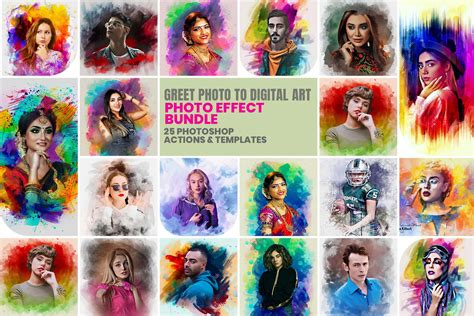 Photoshop Action - Greet Photo to Digital Art Bundle