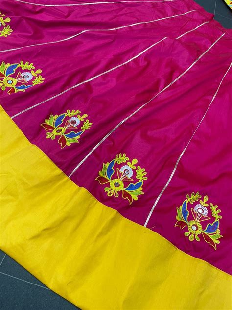 Yellow color designer mirror work lehenga choli – Joshindia