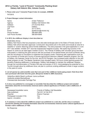 Fillable Online flawildflowers 2012 La Florida, Land of Flowers ...