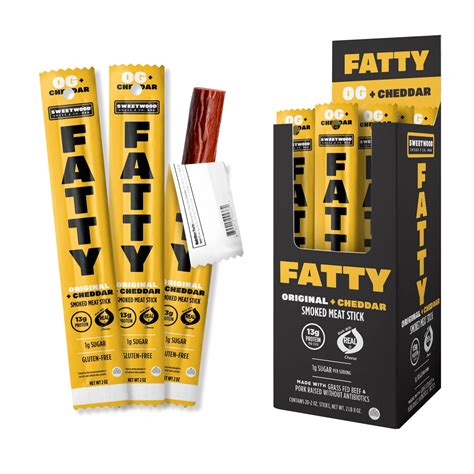 FATTY Meat Sticks, Grass-Fed Beef, High Protein Snack, Low Carb, Gluten ...