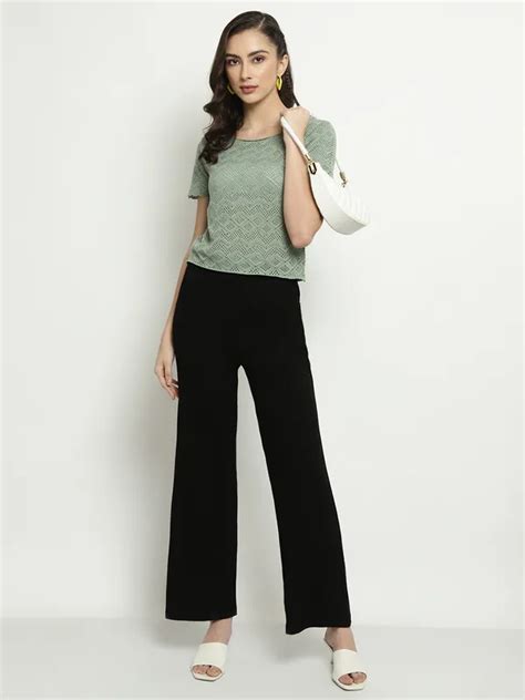 METTLE Women Olive Green Colourblocked Polo Collar Pockets T-shirt