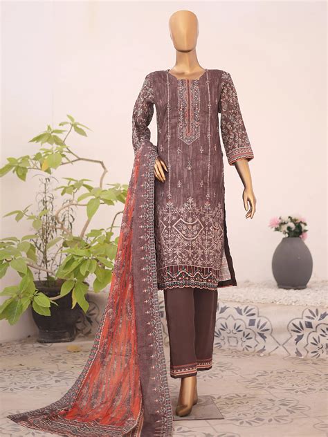 Humsafar By MTF Digital Printed Embroidery Lawn | Unstitched Suit D03 ...