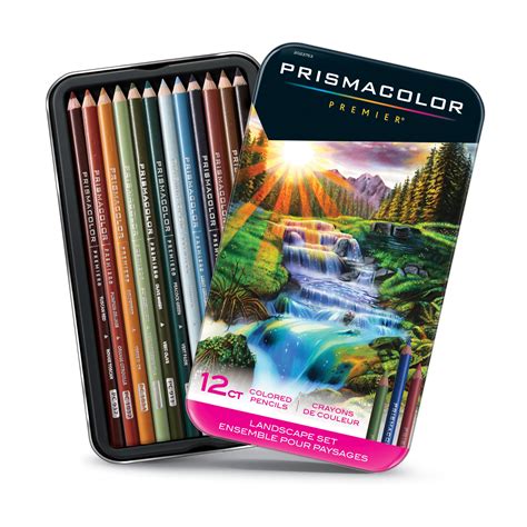 Prismacolor Premier Thick Core Colored Pencil Set, 12-Pencil Set, Landscape