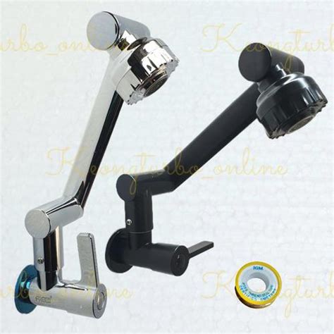 Promo kran angsa cuci piring tembok rotasi 360 chrome keran lipat black ...