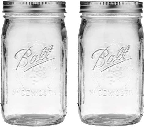 2 Mason Jar Wide Mouth 32 oz. Quart with Lid and India | Ubuy
