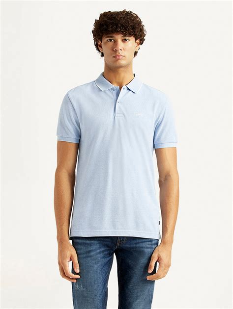 Men's Solid Light Blue Slim Fit Polo T-shirt – Levis India Store
