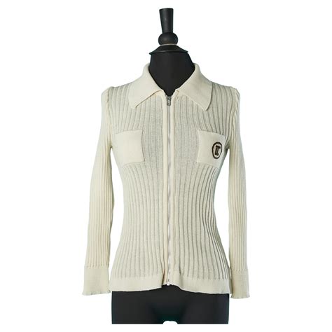 Off-white cardigan with zip in the middle front Ted Lapidus Tricots For ...