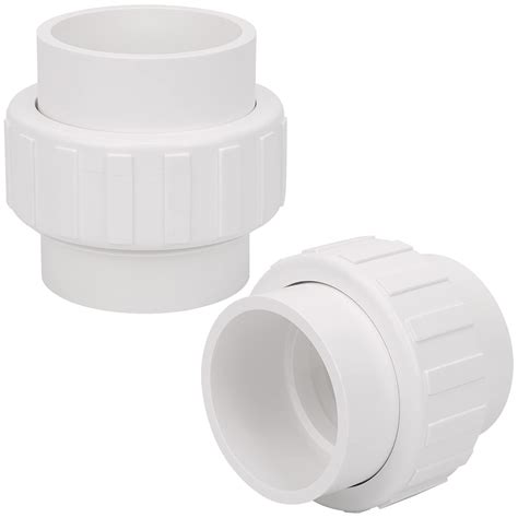 Buy 2 Pack 2" PVC Union Coupling Pipe Fitting (Socket x Socket) 2 Inch ...