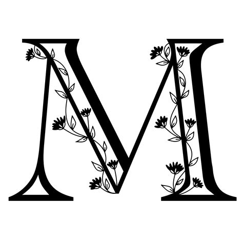 Fancy Letter M Outline