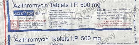Azid 500 MG Tablet (5): Uses, Side Effects, Price & Dosage | PharmEasy