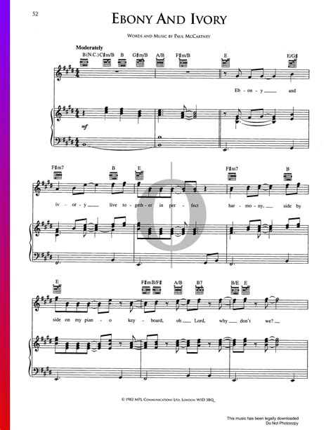 Ebony And Ivory (Stevie Wonder, Paul McCartney) Piano Sheet Music - OKTAV