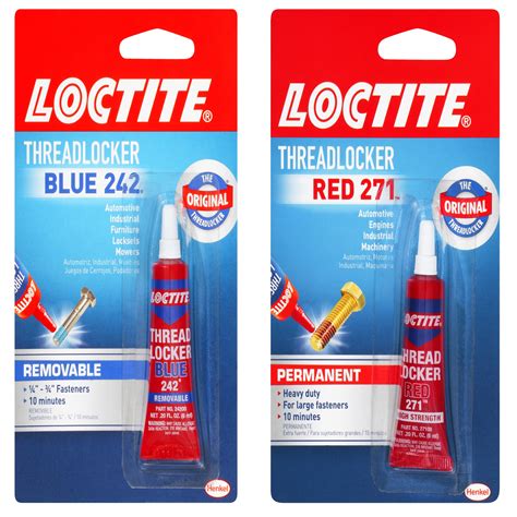 Shop LOCTITE Threadlocker Blue 242 1 Tube with Threadlocker Red 271, 1 Tube at Lowes.com