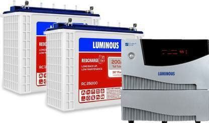 LUMINOUS Cruze+ 2KVA Sine Wave Inverter with 2 nos Red Charge RC 25000 ...