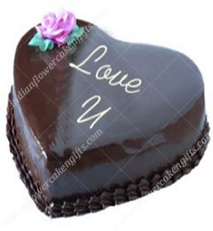 Send Online 1Kg Eggless Heart Shaped Chocolate Truffle Cake Order ...