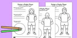 Design a Rugby Player Worksheet Arabic Translation - arabic