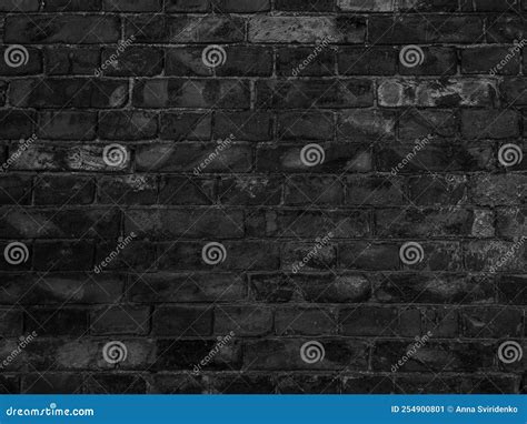 Dark Black Brick Wall Texture Stock Image - Image of retro, interior ...