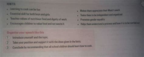 Topic Importance of Teaching Skills like cooking in School Your school ...