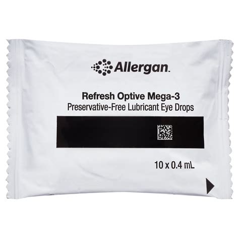 Refresh Optive Mega-3 Lubricant Eye Drops Preservative-Free Tears, 0.4 ...