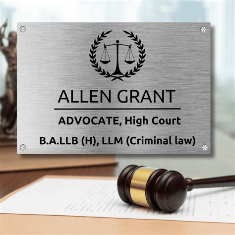 Lawyer Designation Name Plate for Office (Metal) | Custom Name Plate f ...
