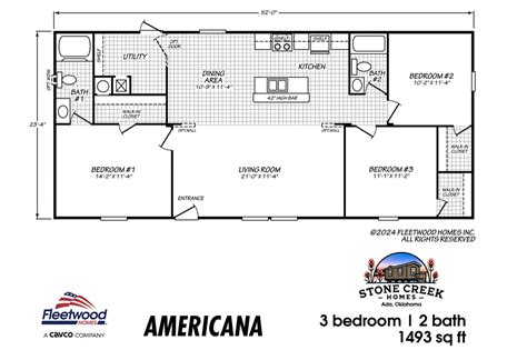 Fleetwood 3 Bedroom 2 Bathroom Floor Plans
