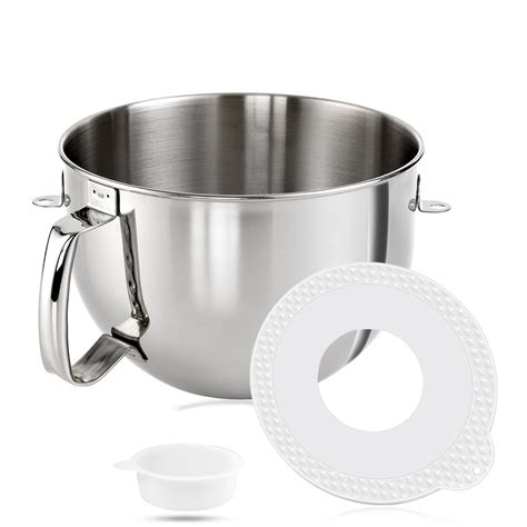 6 QT Stainless Steel Mixer Bowl & Mixer Bowl Lid Cover for KitchenAid ...