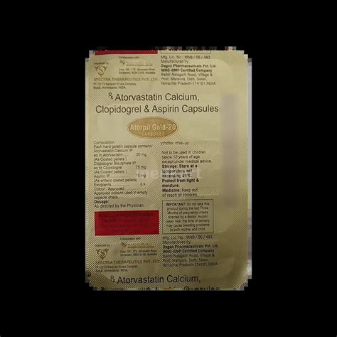 ATORPIL GOLD 20MG CAPSULE 10'S Price, Uses, Side Effects & Substitutes ...