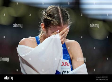 Slovakia's Emma Zapletalova reacts after taking the bronze medal in the ...