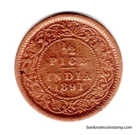 British India 1 1/2 Pice 1891 Victoria Queen Used Coin – Banknotecoinstamp