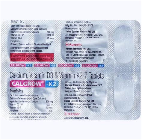 Calgrow-K2 - Strip of 10 Tablets : Amazon.in: Health & Personal Care