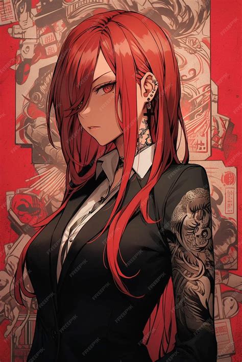 Premium AI Image | A anime character red background