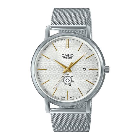 Casio Men Stainless Steel Analog White Dial Watch-Mtp-B125M-7Avdf, Band ...