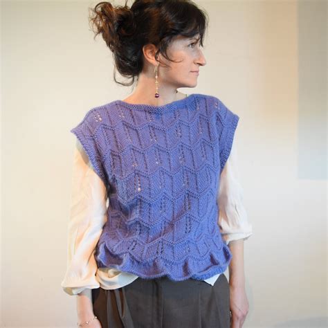 PONGO VEST Knitting Pattern Sleeveless Lace Top Beginner Friendly ...