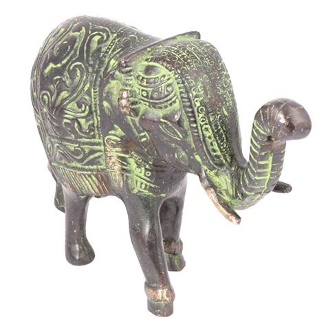 Buy Indian-Shelf Elephant Showpiece Statues | Brass Black Table ...