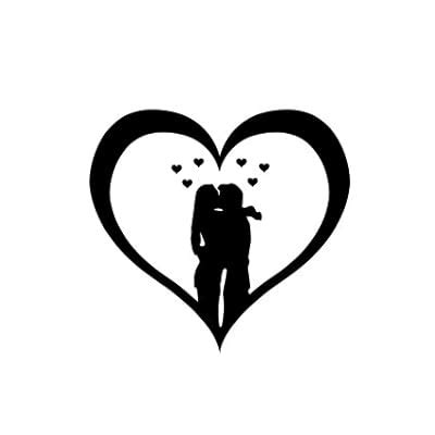 Slap-Art Couple Kissing in Heart Vinyl Decal Sticker (Black) India | Ubuy