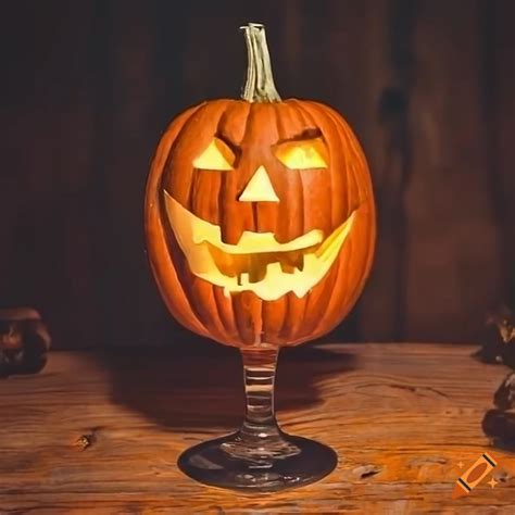 Halloween pumpkin wine glass on Craiyon