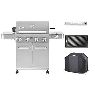 Monument Grills Larger 4-Burner Propane Gas Grills Stainless Steel with ...
