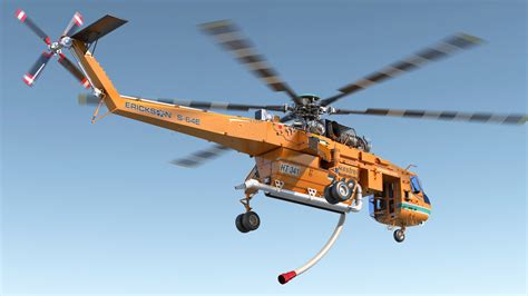 3D Sikorsky S-64 Skycrane Firefighting Helicopter Rigged model | 3D ...