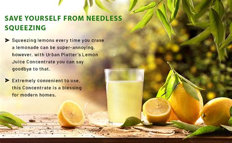 Urban Platter Lemon Juice Concentrate, 700ml (Equivalent of 70 Lemons ...