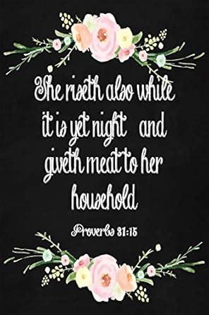 Buy Proverbs 31: 15 Recipe Journal: Faux Chalk Floral 6x9 Blank ...