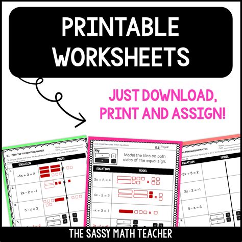 Modeling and Solving Two Step Equations with Algebra Tiles Guided Notes ...